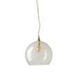 EBB & FLOW Rowan 39cm Extra-Large LED Pendant Brass Metal Fitting with Mouth Blown Glass in Alabaster