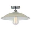 Mullan Lighting Calix Holophane Semi-Flush with Prismatic Glass Shade in Polished Chrome