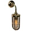 Mullan Lighting Carac Crackled Glass Wall Light IP65 in Polished Brass
