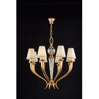 Gallery 8-Light Crystal Chandelier White Shade