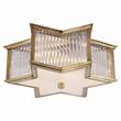 Visual Comfort Sophia Small Clear Glass Flush Mount with Rods in Natural Brass