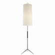Visual Comfort Frankfort Floor Lamp with Ebony Accents & Linen Shade in Polished Nickel
