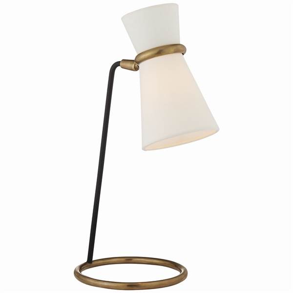 Visual Comfort Clarkson Desk Lamp with Linen Shade