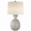 Visual Comfort Gannet Table Lamp with Linen Shade in Bone Craquelure
