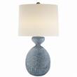 Visual Comfort Gannet Table Lamp with Linen Shade in Blue Lagoon