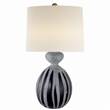 Visual Comfort Gannet Table Lamp with Linen Shade in Drizzled Cobalt
