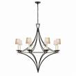 Visual Comfort Darlana Medium Open Frame Chandelier with Natural Paper Shades in Aged Iron