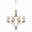 Visual Comfort Darlana Medium Open Frame Chandelier with Natural Paper Shades in Gilded Iron