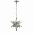 Visual Comfort Moravian Medium Star Pendant with Antique Mirror in Burnished Silver Leaf