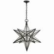 Visual Comfort Moravian Large Star Pendant with Antique Mirror in Aged Iron