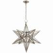 Visual Comfort Moravian Large Star Pendant with Antique Mirror in Burnished Silver Leaf