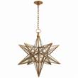 Visual Comfort Moravian Large Star Pendant with Antique Mirror in Gilded Iron