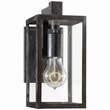 Visual Comfort Fresno Clear Glass Framed Short Wall Light in Aged Iron