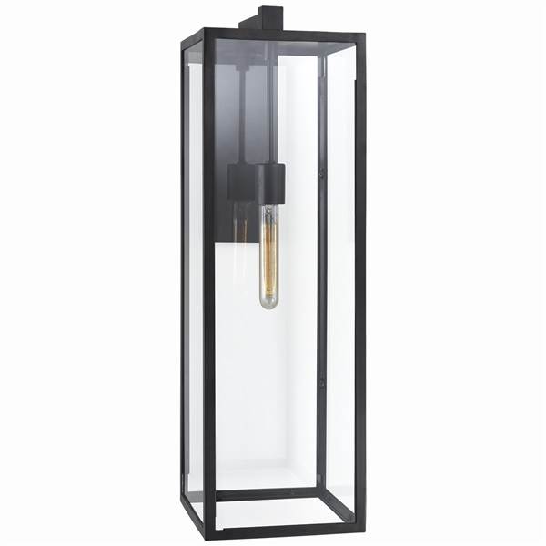 Visual Comfort Fresno Long Clear Glass Wall Light with Four-Sided Lantern