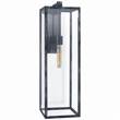 Visual Comfort Fresno Long Clear Glass Wall Light with Four-Sided Lantern in Weathered Zinc