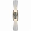 Visual Comfort Utopia Large White Glass Double Wall Light in Polished Nickel