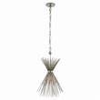Visual Comfort Strada Small Pendant with Tied Narrow Quill bouquet in Polished Nickel