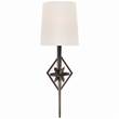 Visual Comfort Etoile Wall Light with Natural Paper Shade in Aged Iron