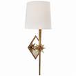Visual Comfort Etoile Wall Light with Natural Paper Shade in Gilded Iron