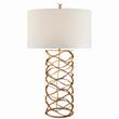 Visual Comfort Bracelet Table Lamp with Linen Shade in Gilded Iron