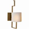 Visual Comfort Eric Cohler Puzzle Wall Light with Natural Paper Shade in Hand-Rubbed Antique Brass