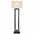 Visual Comfort Modern Open Floor Lamp with Linen Shade in Aged Iron