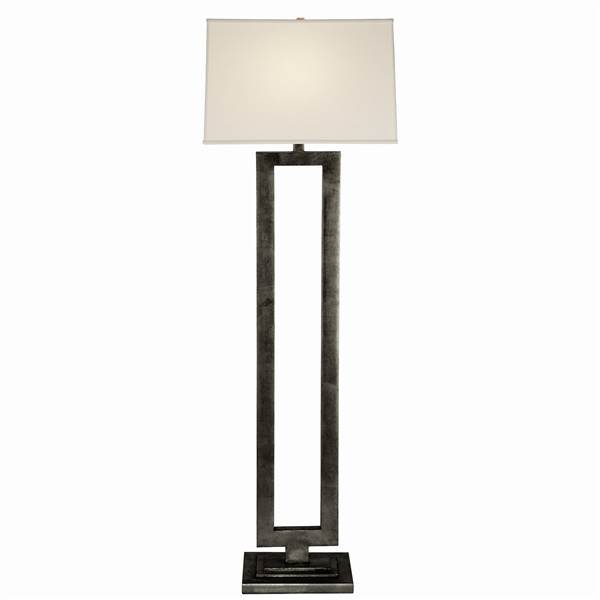 Visual Comfort Modern Open Floor Lamp with Linen Shade