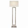 Visual Comfort Modern Open Floor Lamp with Linen Shade in Burnished Silver Leaf