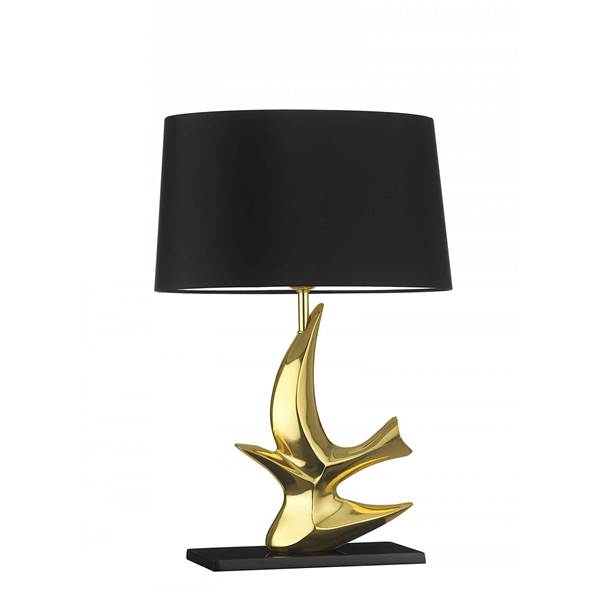 Heathfield & Co Columbe Medium Gold Table Lamp Including Shade