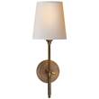 Visual Comfort Bryant Wall Light with Natural Paper Shades in Hand Rubbed Antique Brass