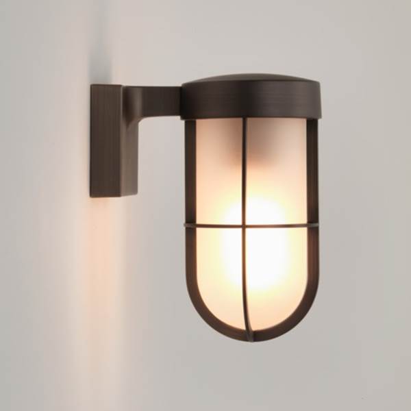 Astro Cabin Exterior Bronze Wall Light with Frosted Glass