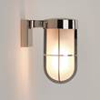 Astro Cabin Exterior Bronze Wall Light with Frosted Glass in Polished Nickel