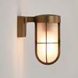 Astro Cabin Exterior Bronze Wall Light with Frosted Glass in Antique Brass