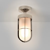 Cabin Exterior Semi Flush with Frosted Glass