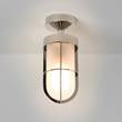 Astro Cabin Exterior Semi Flush with Frosted Glass in Polished Nickel
