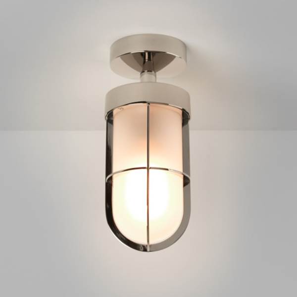 Astro Cabin Exterior Semi Flush with Frosted Glass