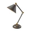 Elstead Provence One-Light Element Mini Desk Lamp with Metallic Highlight in Dark Grey/Aged Brass
