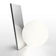 Flos Extra T Aluminium LED Table Lamp with Hand-Blown Opal Glass Diffuser in Silver