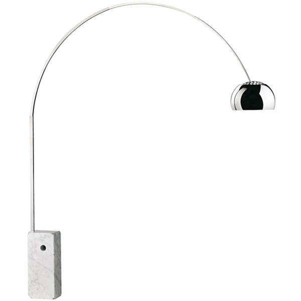 Flos Arco LED Floor Lamp Marble Base with Aluminum Direct Light