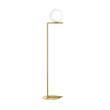 Flos IC F2 Large Steel Floor Lamp with Blown Glass Opal Diffuser in Brushed Brass