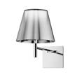 Flos KTribe Upward Wall Light with Polished Aluminum Arm & Diffuser Support in Anodize Silver