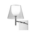 Flos KTribe Upward Wall Light with Polished Aluminum Arm & Diffuser Support in Transparent
