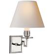 Visual Comfort Dean Single Arm Sconce with Natural Paper Shade in Polished Nickel