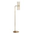 Visual Comfort Clarkson Floor Lamp with Linen Shades in Antique Brass