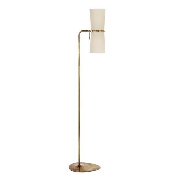 Visual Comfort Clarkson Floor Lamp with Linen Shades