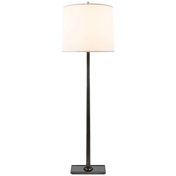 Visual Comfort Petal Floor Lamp with Mirror Base & Silk Shade