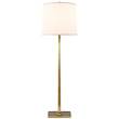 Visual Comfort Petal Floor Lamp with Mirror Base & Silk Shade in Soft Brass
