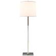 Visual Comfort Petal Floor Lamp with Mirror Base & Silk Shade in Soft Silver