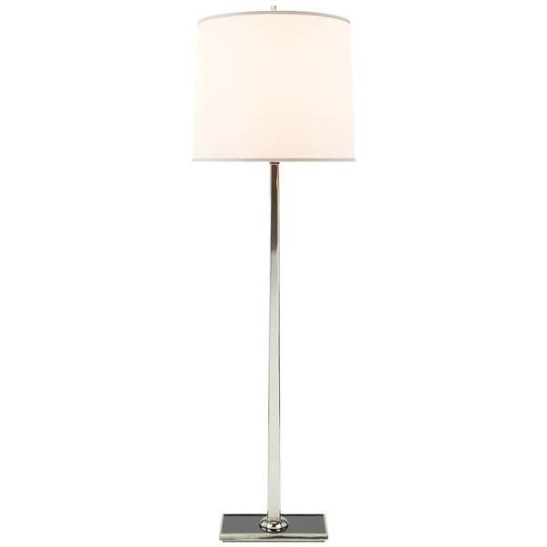 Visual Comfort Petal Floor Lamp with Mirror Base & Silk Shade
