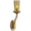 Visual Comfort All Aglow Amber Glass Wall Light in Soft Brass